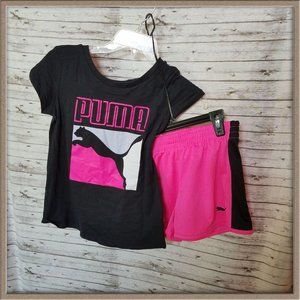 NWT Girls black and hot pink Puma set sz. 8-10